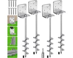 Grondanker - Staal - 67 x 5 x 5 cm - Schroefbare Tentharing met Spiraalblad - Voor Camping en Tuin