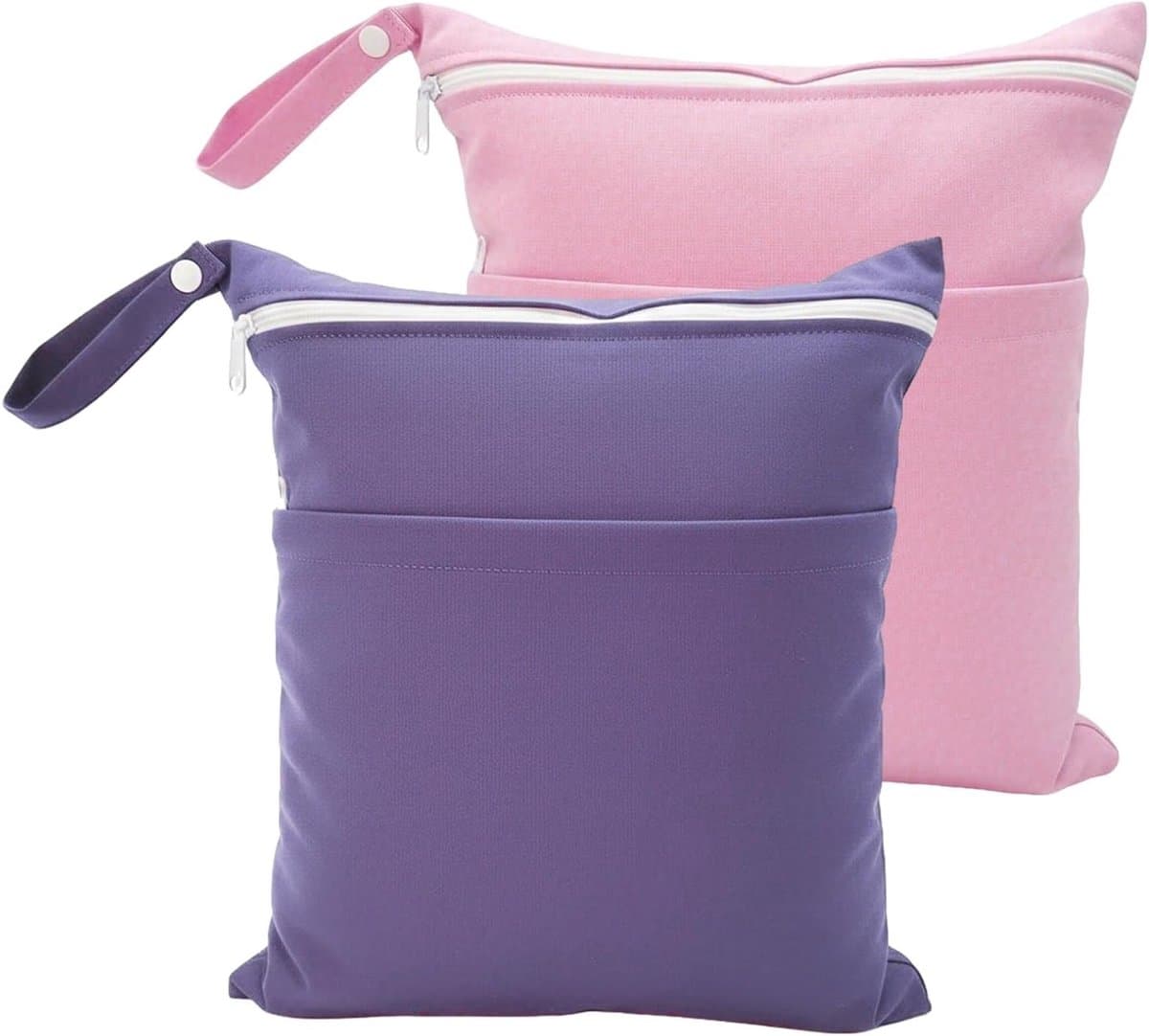 2-Pack Waterdichte Herbruikbare Reiswaszakken met Rits en Handvat voor Zwemkleding, Strandhanddoeken en Luiers - Ideaal voor Sport en Reizen — afbeelding 1