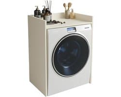 Wasmachine Kast - Ombouw Meubel - Badkamer Organisatie - Geluiddempend Ontwerp - 66x97x62 cm - Kasjmier Beige