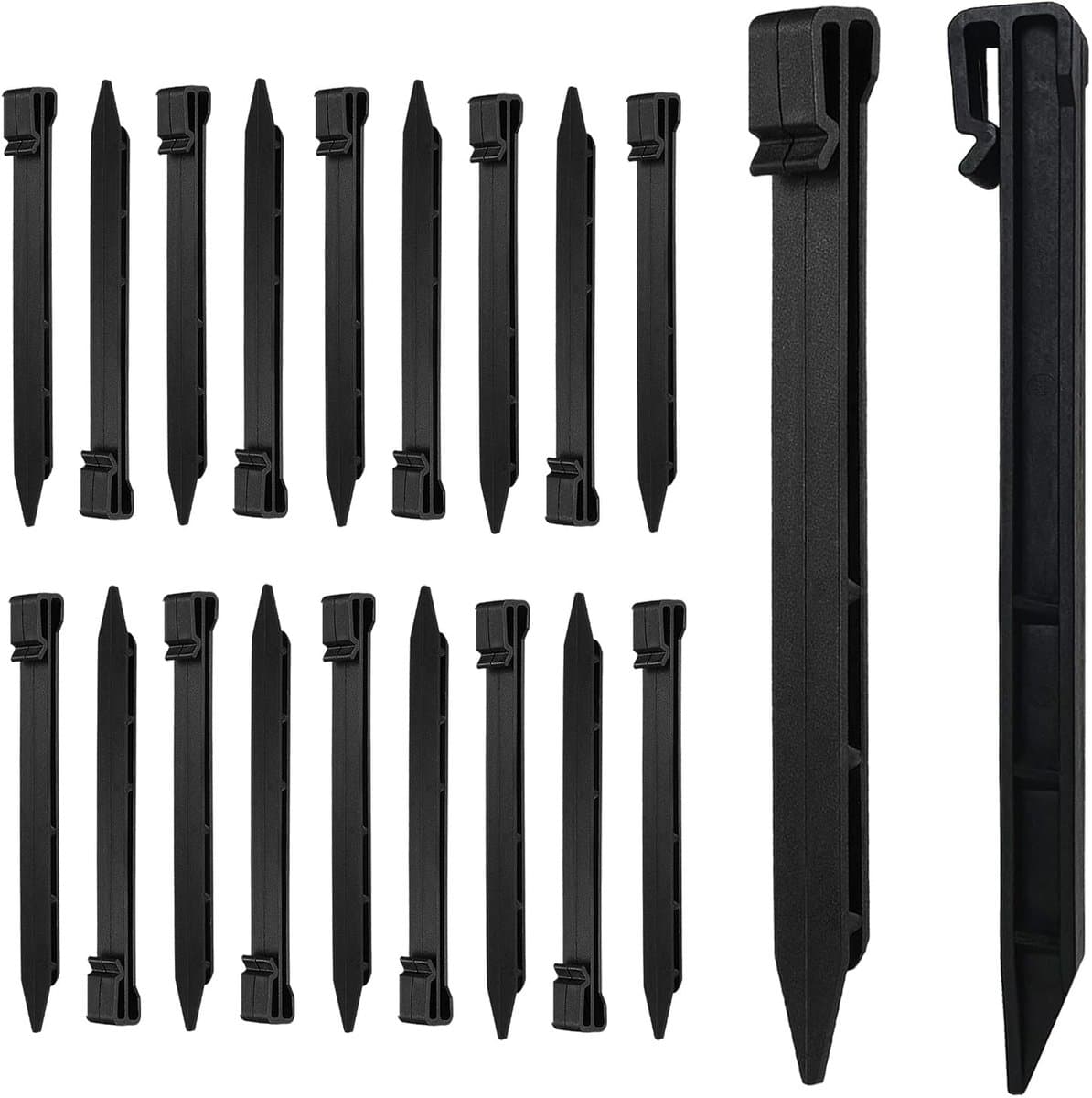 Dailygoods- Grondankers 20 Stuks - Kunststof Haringen - 25 cm - Robuust/Duurzaam - Bevestiging Gazonrandband - Groen/Antraciet - Gazonharing — afbeelding 1