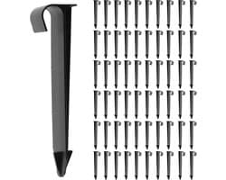 SnelShoppen - 60 Stuks Zwarte Plastic Grondankers 11.2cm - Tuin- en Irrigatiebeugels voor Tuinen, Gazons, Straatranden en Planten