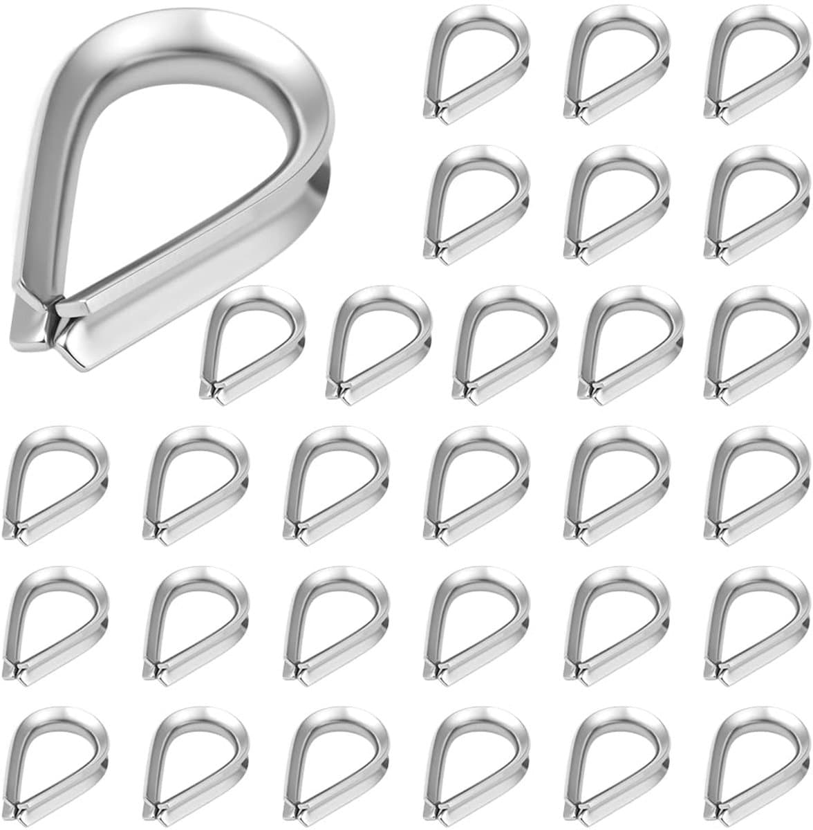 draadkabelkousen 4 mm - 304 roestvrij staal - 30 stuks - voor staalkabel en waslijn - ShopVlot — afbeelding 1