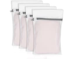 SnelShoppen - Waszakken Set van 4 Stuks, Grote 40 x 50 cm, Mesh Stof, Herbruikbaar, Reis, Voor Sweaters, Jeans, Rok, Schoenen