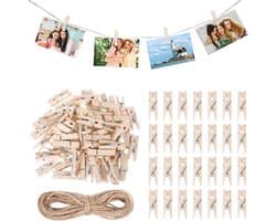 Set van 150 Mini Kledingknijpers van Hout 3.5 cm voor Foto's, Kaarten en Creatieve Projecten, Ideaal voor Foto Muur en Ambachten