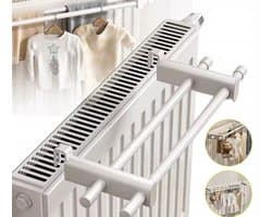 Radiator Droogrek - 50 cm - Wit - Dubbel Droogrek voor Verwarming - Met Haken