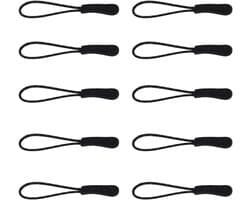Ritsverlengers - Hanger trekkers - Kleding reparatie - Reflecterend ontwerp - 10 stuks - Zwart