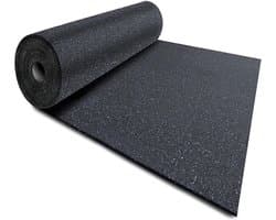 Antivibratiemat - Rubberen mat - Apparaten Dempen - Gemaakt van gerecycled rubber - 62.5 x 900 cm - Zwart