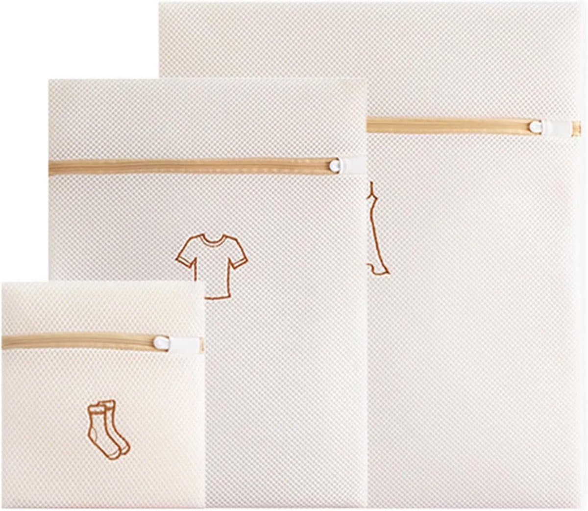 Set van 3 wasnetten voor delicate kleding, anti-vervorming, fijn net, ritssluiting, waszakken in 3 maten voor optimale bescherming — afbeelding 1