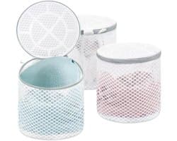 Dames Wassen - BH Beschermhoes Net - 3 Stuks - Duurzaam Polyester Mesh - Voor Fijne Was en Reizen - Wit