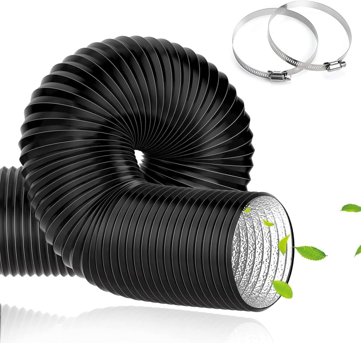 Afvoerslang - Flexibele slang - Ventilatie aanleggen - Inclusief klemmen - 5 meter 100mm - Grijs — afbeelding 1