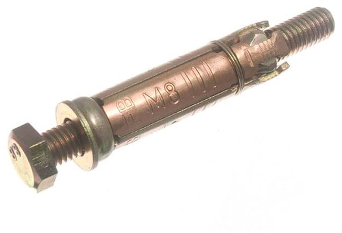 Anker Bouten - Bevestigingsbouten - Zware Bevestiging - Roestbestendig - M8 x 75mm 6 Stuks - Geel Verzinkt — afbeelding 1
