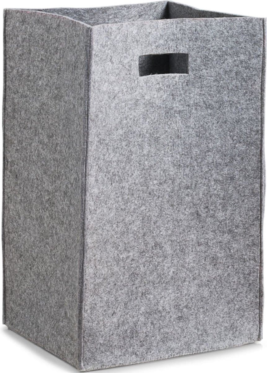 Zeller Wasmand - open - van stof - Grijs - 35 x 55 cm - met handvatten — afbeelding 1