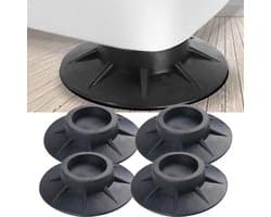 CHPN - Schokdempers - Trillingsdempers - Trillingsdempers voor wasmachine - 4 stuks - Zwart - Extra Dik - Geluidsdempers - Antislip Rubber Anti-Trilling - One size