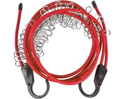Wastouw - Reis waslijn - Outdoor drogen - Elastisch materiaal - 1.5 meter - Rood