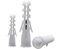 Muuranker Expansiebuis - Pluggen Schroeven - Stevig Bevestigen - Vergroot Draagvermogen - M6 40 Stuks - Wit