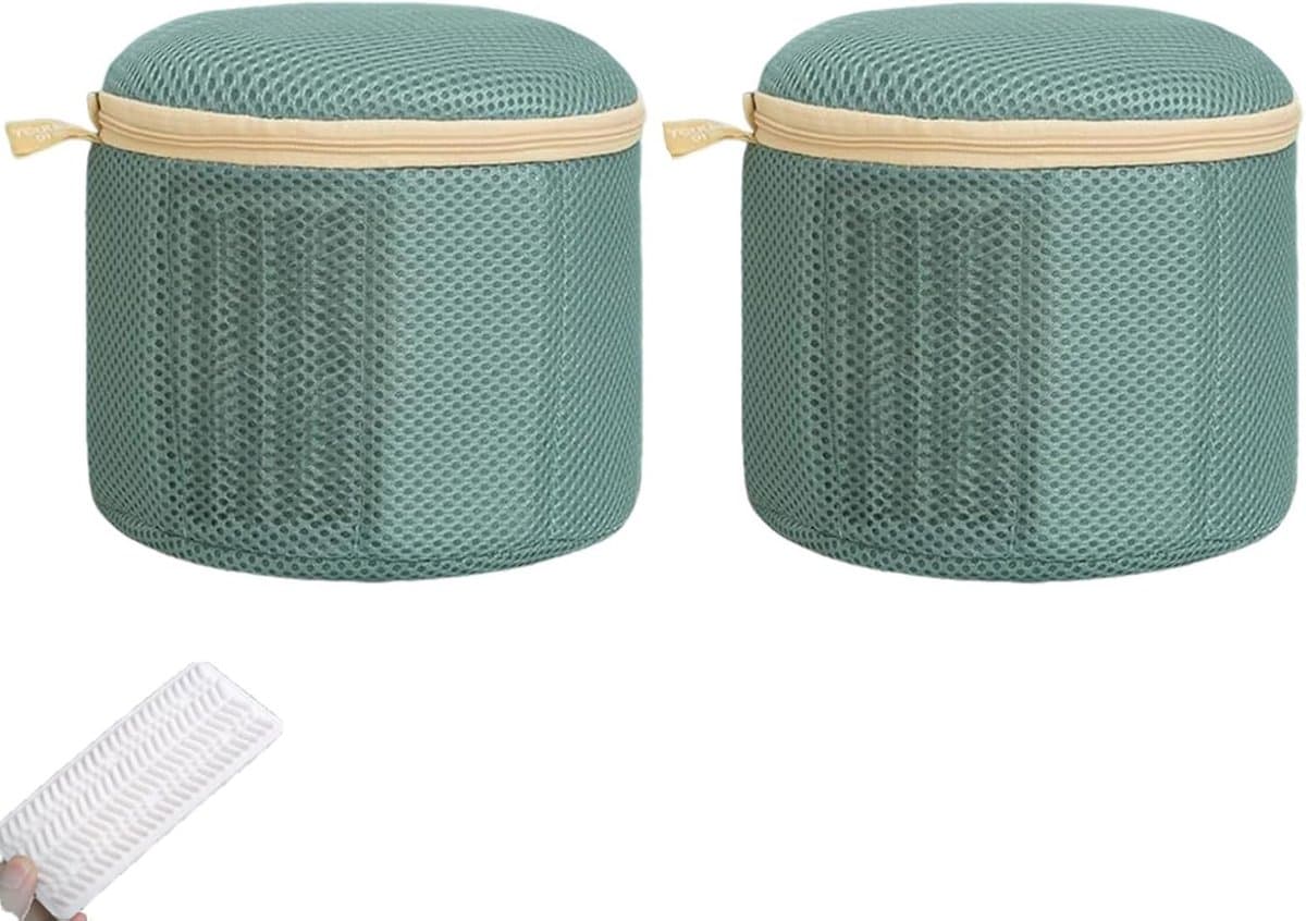 2 stuks wasbeha-tas, mesh beha waszak met rits, met beschermer, lingerie waszak voor damesondergoed, slipjes, enz. (blauw) — afbeelding 1