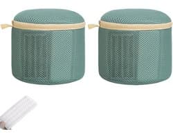 2 stuks wasbeha-tas, mesh beha waszak met rits, met beschermer, lingerie waszak voor damesondergoed, slipjes, enz. (blauw)