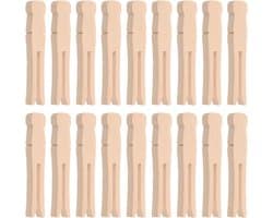Houten Wasknijpers - Decoratieve Clips - Kleding Drogen - Zonder Veer - 30 Stuks - Natuurlijk Bruin