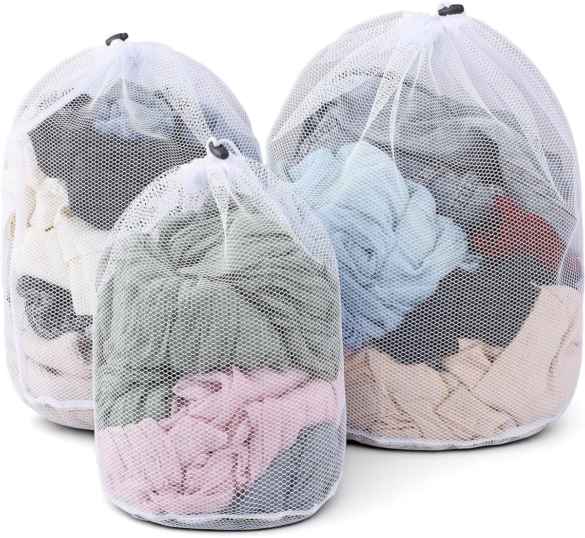Waszakken set van 3, wasnetten voor wasmachine, beschermt kleding tegen vervorming, vouwen en slijtage, 30 x 40, 40 x 50, 50 x 60 cm — afbeelding 1