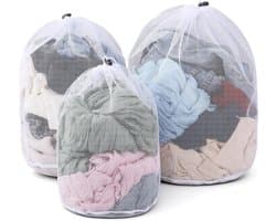 Waszakken set van 3, wasnetten voor wasmachine, beschermt kleding tegen vervorming, vouwen en slijtage, 30 x 40, 40 x 50, 50 x 60 cm