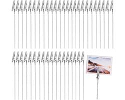 Krokodillenklemmen - Memo Clips - Foto's Presenteren - Uniek Draadontwerp - 50 Stuks 15cm - Zilver