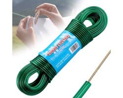 Dailygoods - Waslijn voor Buiten - Zware Toepassingen - 30 Meter - Groen - Roestvrij en Waterdicht - Tot 120 Kg Belastbaar - Ideaal voor Balkon en Tui