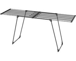Wasophoogte® Uitschuifbaar Droogrek Zwart – Wasrek 20m – Inklapbaar – Verstelbaar 115–200 cm – Lino
