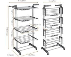 Thuys - Droogtoren Wasrek – Ruimtebesparend Droogrek – Opvouwbaar Wasrek – Ultimate