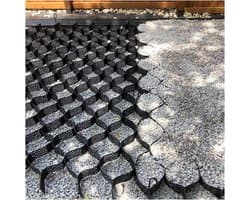 Grondrooster Stabilisator - Grind Stabilisator - Oprit Aanleggen - Hoge Zijdelingse Beperking - 4 x 7 Meter - Zwart — afbeelding 1