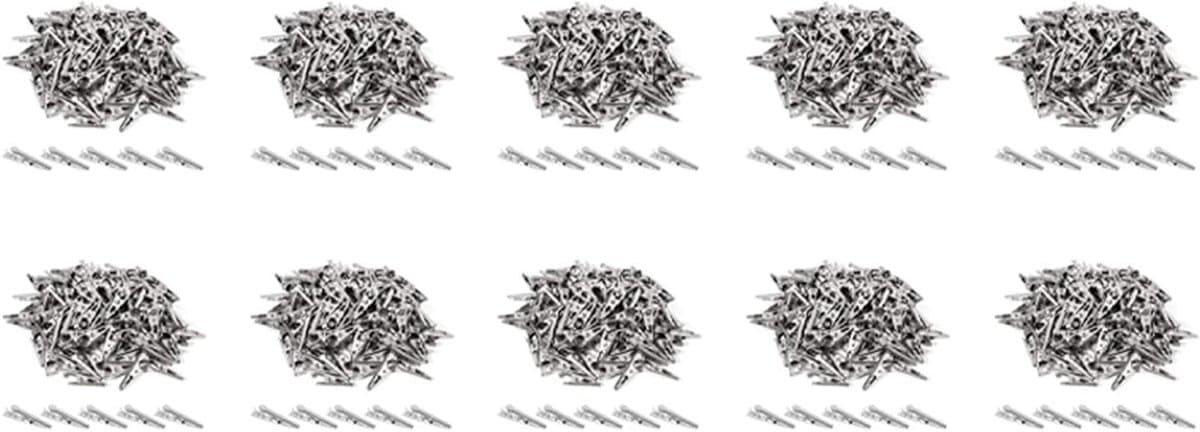 Metalen Klemmen - Krokodil Clips - Doe-het-zelf Projecten - Sterke Geleiding - 1000 Stuks - Zilverkleurig — afbeelding 1