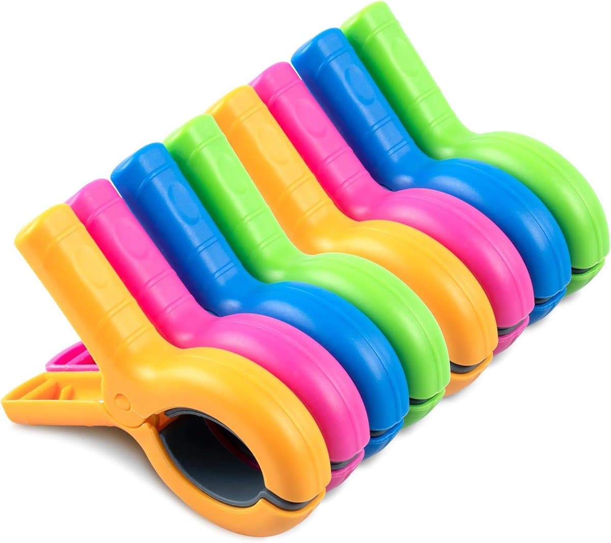 8 stuks grote handdoekclips voor strandstoelen - Handdoekhouder voor strandstoel, zwembadstoel op een cruiseschip - Extra grote, stevige wasknijpers - Strandstoelclips, onmisbare strandaccessoires - 4 kleuren — afbeelding 1