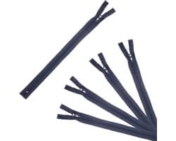 Trimz 30 cm (~ 12 inch) Navy one Way End Stop Zip met 4 mm tanden 5 stuks, polyester, 30 cm