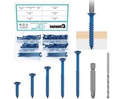 Betonschroefanker platte kop - Schroefanker voor beton - Zware bevestigingen maken - Zelfsnijdend ontwerp - 3/16 inch - Gemengde kleuren