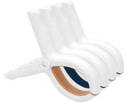 4 stuks grote handdoekclips voor strandstoelen - handdoekclips voor zwembadstoelen - stevige jumbo wasknijpers en grote clips met siliconen pads - multifunctionele stoelclips voor handdoeken