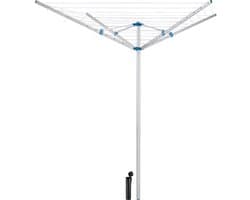 tectake® Droogmolen - 150 x 150 x 196 cm - Droogrek - Wasmolen van Aluminium - Draaibaar en in Hoogte Verstelbaar - Inclusief Voet