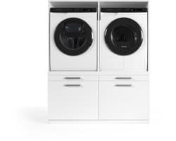 Wasophoogte® Wasmachine Kast Oslo - Wasmachine verhoger - Wasmachine ombouw - 700(D)*1330(B)*1580(H) mm - Wit — afbeelding 1