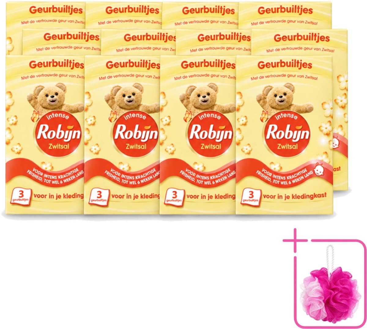 12 x Robijn - Zwitsal - Geurbuiltjes - Zachte Babygeur - Hypoallergeen - 3 Geurbuiltjes - Bulkverpakking - Zwitsal geur - Douchemop - Geurbuiltjes — afbeelding 1