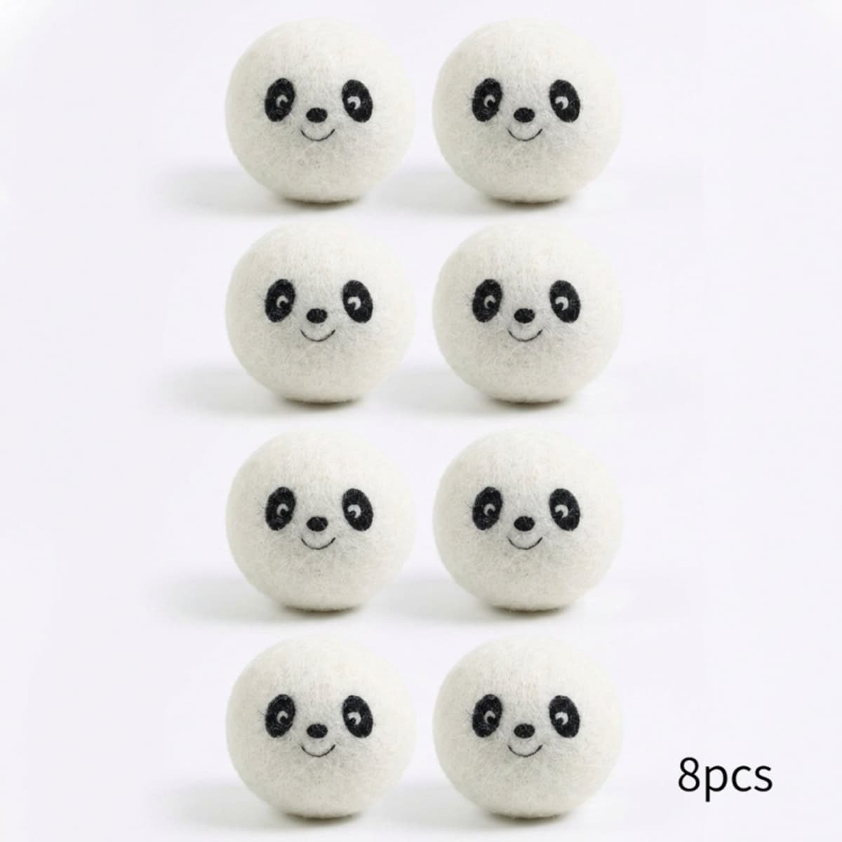 K&R Ventures Wollen drogerballen - 8 stuks - Panda — afbeelding 1