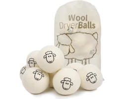 Drogerballen set van 6 - 100% schapenwol - alternatief voor wasverzachter - voor zachte en pluizige was - ServiceTopper