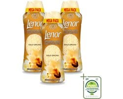 3 x Lenor – Geurparels – Gouden Orchidee – 570 g - Grootverpakking - Geurparel - Wasgeur - Orchidee - Vanille - Wasgeurparfum