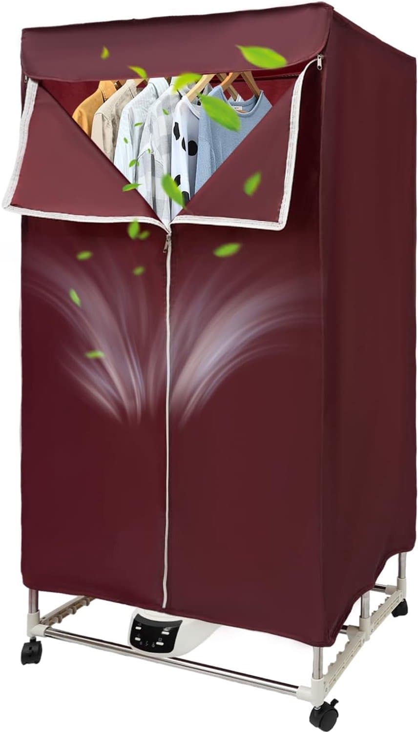 QEVA Elektrisch Droogrek - Droogrek Elektrisch - Verwarmde Droogrek - Wijnrood - 70cm x 50cm x 150cm — afbeelding 1