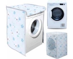 1 x wasmachinehoes, waterdichte en stofdichte hoes van PEVA, bloemenprint, geschikt voor patrijmachines van 63 x 62 x 85 cm, ideaal voor keuken of wasruimte
