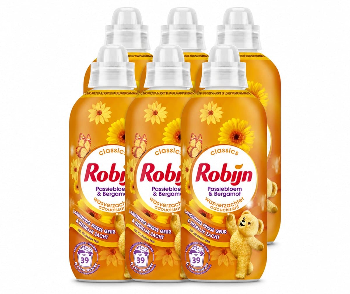 6 x Robijn – Wasverzachter – Passiebloem & Bergamot – 780 ml - Voordeelverpakking - 6 stuks — afbeelding 1