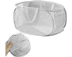 Wasmanden, 70 l + vuile wasmand met handgrepen, pop-up in wasmand, grote capaciteit, opvouwbaar en draagbaar, voor wasruimte, wasruimte, huis, slaapzaal