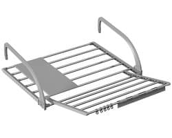 Hangdroogrek voor radiator en balkon - Aan twee zijden uitschuifbaar - Grijs 59 x 38 cm