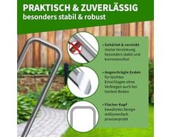 Grondankers voor Tuin en Camping - 100 Stuks Verzinkt 200mm Ø 3,8mm