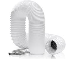 Flexibele Afvoerslang 100mm 5m Wit voor Mobiele Airco & Droger