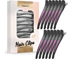 Professionele haarklemmen set van 12 - Antislip haarspelden met siliconen band voor kapsalon en thuisgebruik