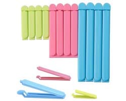 Herbruikbare Voedselzak Clips, Zakafsluiters voor Snacks, 12 Stuks in Meerdere Maten