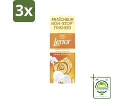 3 x Lenor – Geurbooster – Amber & Orchidee – 12 Wasbeurten – 155 g - Grootverpakking - Geurparels - Wasgeur - Luxegeur - Orchidee - Vanille